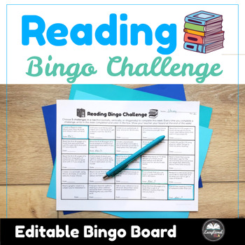 Preview of Reading Bingo Challenge w/Editable Bingo Board! Great for Read Across America!