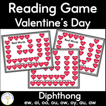 Preview of Reading Board Game | Single and Multisyllabic Vowel Combinations Valentine's Day