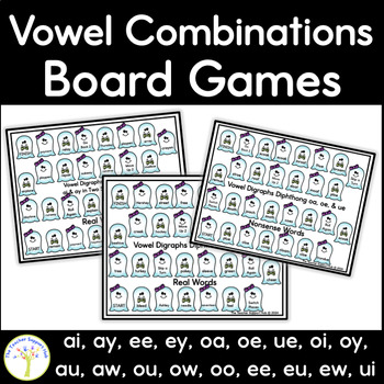 Preview of Reading Board Game | Single and Multisyllabic Vowel Combinations for Halloween