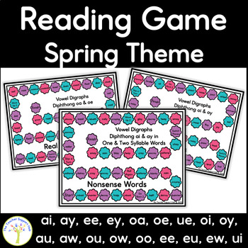 Preview of Reading Board Game | Single and Multisyllabic Vowel Combinations for Spring