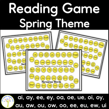 Preview of Reading Board Game | Single and Multisyllabic Vowel Combinations for Summer