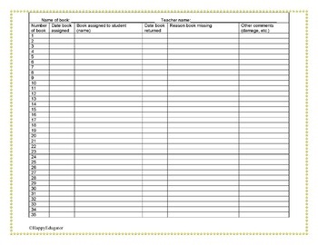 Reading in Class Book Assignment Sheet by HappyEdugator | TpT