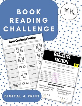 Preview of Reading Book Challenge Upper Grades DIGITAL & PRINT (EDITABLE)