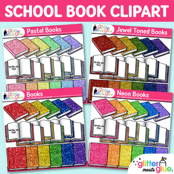Preview of Reading Book Clipart Bundle: 84 Open Book Clip Art Transparent PNG Comm. Use