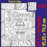 Reading Book Quote Coloring Poster - Bulletin Board Decor 
