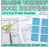 Reading Workshop Book Shopping List & Printable Post-It Notes