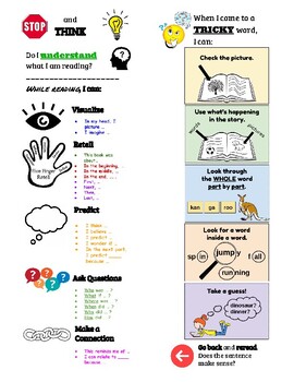 Preview of Reading Strategies Bookmark (Word Knowledge & Comprehension Check)