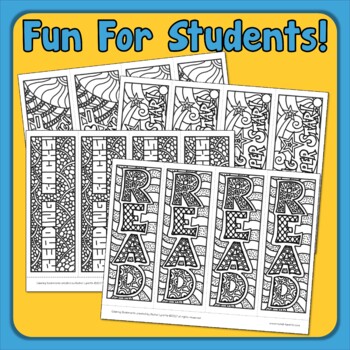 reading bookmarks to color free by rachel lynette tpt