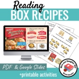 Reading Box Recipes Google Slides and Worksheets