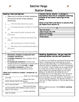 Satchel Paige Facts & Worksheets