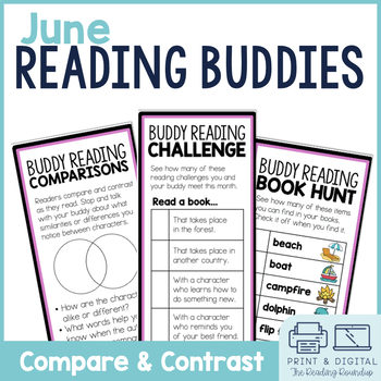 Preview of Reading Buddies Activities Summer Literacy Buddy Reading Strategies Bookmark