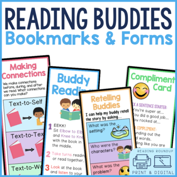 Preview of Reading Buddies Bookmarks and Partner Reading Response Sheets