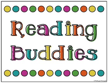 Reading Buddies Sign FREEBIE by The Poppin' Pineapple | TpT