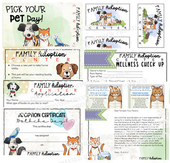 Preview of Reading Buddy Family Pet Adoption