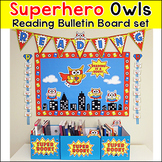 Superhero Owl Theme Reading Bulletin Board Set