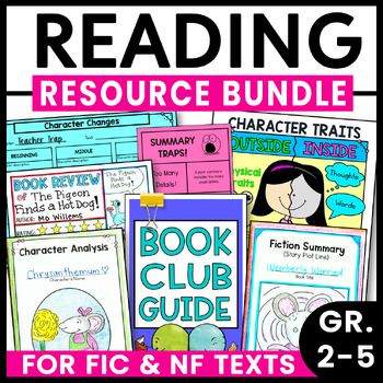 Preview of Reading Bundle, Character, Summary, Reading Response, Book Clubs 2nd 3rd 4th 5th