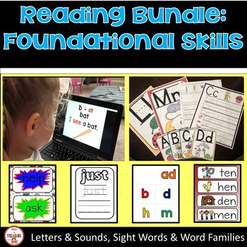 Preview of Reading Activities for Kindergarten | Foundational Skills Bundle