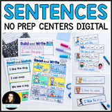 Reading CVC Sentences Print and Go Centers and Boom Cards 
