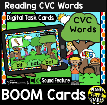 Preview of Reading CVC Words BOOM Cards:  Kids Theme