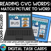 Reading CVC Words : Matching Pictures to Words. Boom Cards. Special Education.