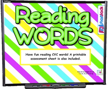 Preview of Reading CVC Words SMART BOARD Game