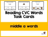 Reading CVC Words Task Cards (Middle A Words) Easel Activi