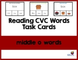 Reading CVC Words Task Cards (Middle o Words) Easel Activi
