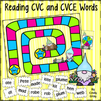 Preview of Reading CVC and CVCE Words ~ Easter / Spring Themed
