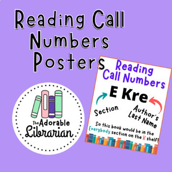 Preview of FULLY EDITABLE Reading Call Numbers Posters - Library