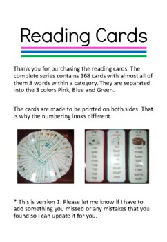Preview of Reading Cards (Complete Series)