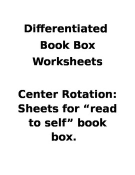 Preview of Reading Center Differentited Activity Worksheet