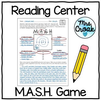 Preview of Reading Center: MASH Game (Create a short story)