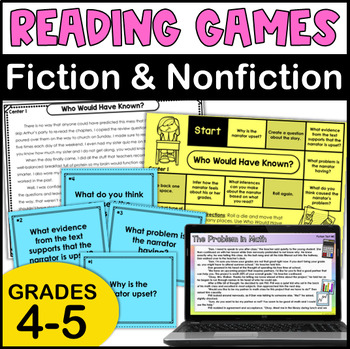 Preview of Reading Games | 4th & 5th Grade Reading Centers w/ Digital Games