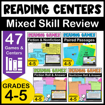 Preview of Reading Centers and Games | Bundle: 40+ Reading Activities with Digital Versions