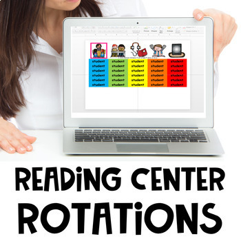 Preview of Reading Centers Rotation Editable Timed Slideshow