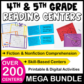 Preview of Reading Centers and Games for 4th and 5th Grade MEGA BUNDLE
