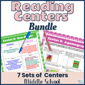Preview of Literacy Centers for Reading Skills - Middle School Bundle