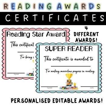 Preview of Reading Certificates and Awards