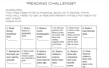 Preview of Reading Challenge