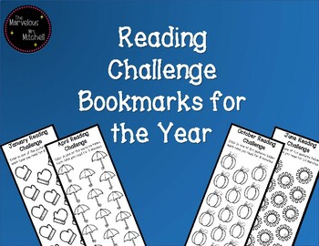 Preview of Reading Challenge Bookmarks - 12 Months / A Year Supply!
