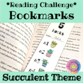 Reading Challenge Bookmarks: Succulent Theme