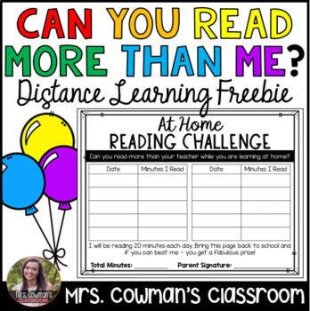 Preview of Reading Challenge - Distance Learning Freebie