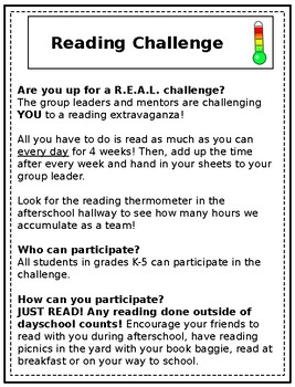Preview of Reading Challenge Project
