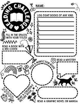 Preview of Reading Challenge Reading Log Activity Sheet