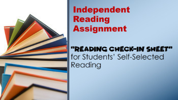 Preview of Independent Reading Check-in Sheets