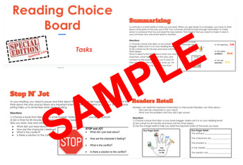 Preview of Reading Choice Activity Board