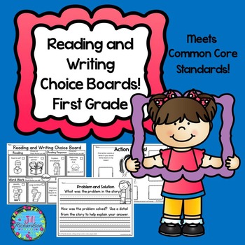 Preview of Reading Choice Board! First Grade Back to School Packets
