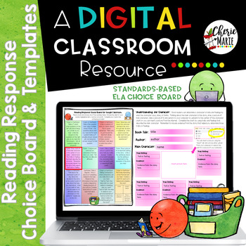 Preview of Reading Choice Board & Templates Digital Response to Reading
