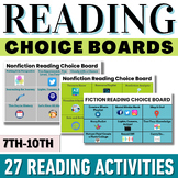 Reading Choice Boards | Fiction Nonfiction Reading Compreh