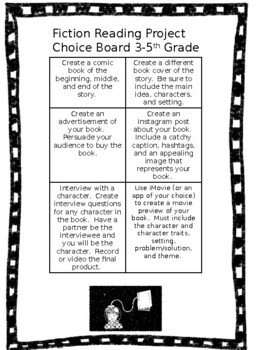Preview of Reading Choice Boards (fiction and nonfiction)